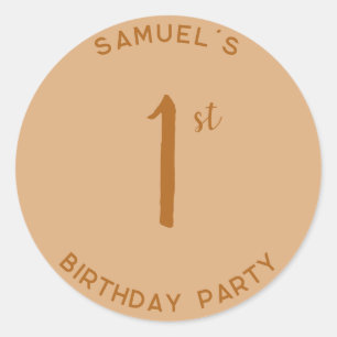 Persönliches 1. Geburtstag Party Erster Geburtstag Runder Aufkleber