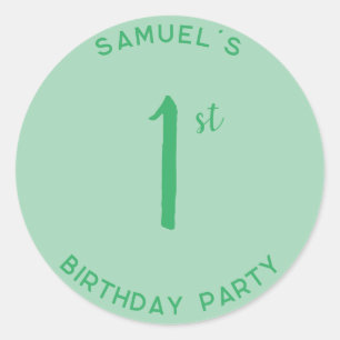 Persönliches 1. Geburtstag Party Erster Geburtstag Runder Aufkleber