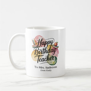 Persönliches Alles Gute zum Geburtstag Lehrer Kaffeetasse