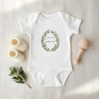 Persönliches Baby-Body mit Olivenkranz | Perso Baby Strampler