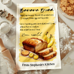 Persönliches Bananenbrot-Rezept Geschirrtuch