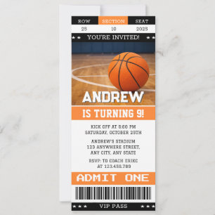 Persönliches Basketball-Geburtstags-Ticket JEDES A Einladung