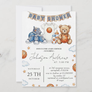 Persönliches Basketball-Thema Baby-Shower-Text Einladung