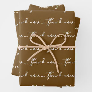 PERSÖNLICHES DANKE STILVOLL MODERN BRAUN GESCHENKPAPIER SET