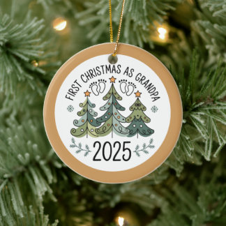 Persönliches erstes Weihnachten als Opa Keramik Ornament