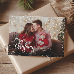 Persönliches Foto Frohe Weihnachten Grünen Weihnac