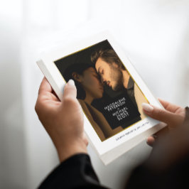 Persönliches Foto Moderner Goldrahmen | Hochzeit Einladung