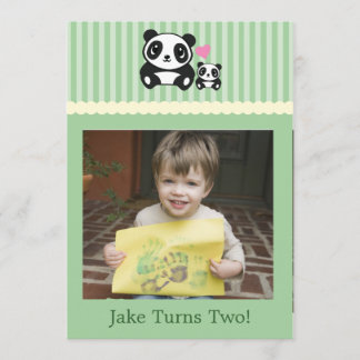 Persönliches Foto Panda zum Geburtstag Einladung -