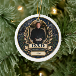 Persönliches Foto zum Gedenken an Papa Keramik Ornament
