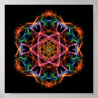 Persönliches Fraktal Mandala Pink & Orange