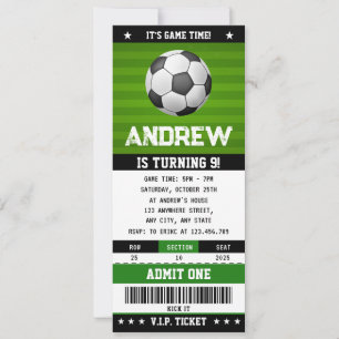 Persönliches Fußballspiel Ticket Geburtstag Einlad Einladung