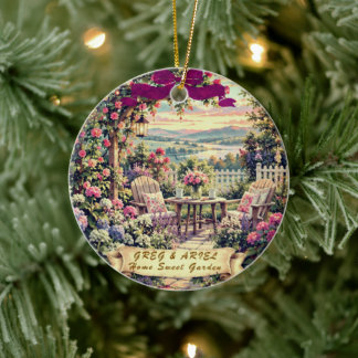 Persönliches Gartengeschenk für Paare. Pflanzenges Keramik Ornament