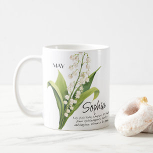 Persönliches Geburtsmonat-Mai-Blumen-Geschenk Kaffeetasse
