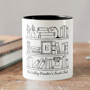 Persönliches Geschenk für den Buchclub Zweifarbige Tasse