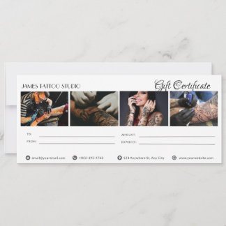 Persönliches Geschenkgutachten für Tattoo Studio Einladung