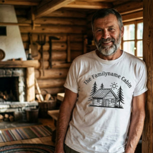 Persönliches handgezeichnetes Blockhütten-Shirt T-Shirt