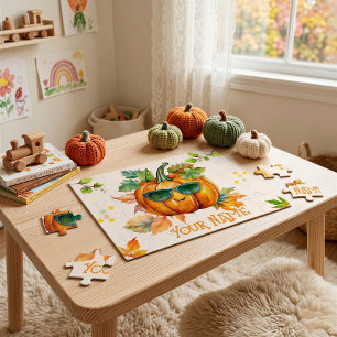Persönliches Herbst-Kürbis-Puzzle für Kinder