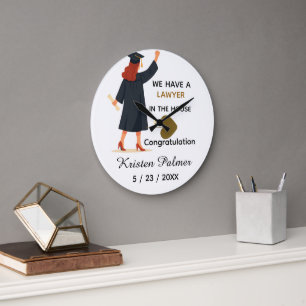 Persönliches Jurastudium-Abschlussgeschenk  Große Wanduhr