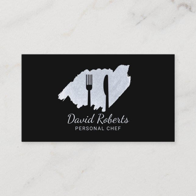 Persönliches Kochs-Catering-Restaurant-elegantes Visitenkarte (Vorderseite)