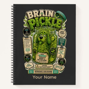 Persönliches lustiges Büro-T-Shirt 'Brain Pickle' Notizbuch