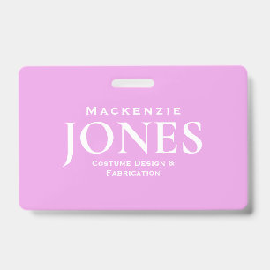 Persönliches Markenlogo Modernes Rosa Mitarbeitera Ausweis