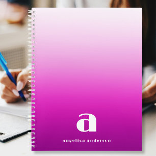 Persönliches Monogramm Name Pink Notizbuch