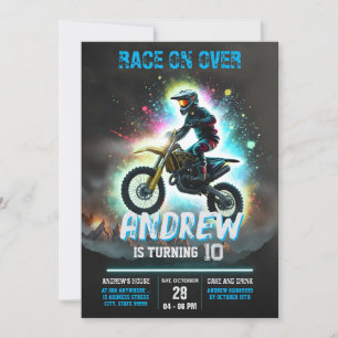 Persönliches Motocross Dirt Motorbike Boy Birthday Einladung