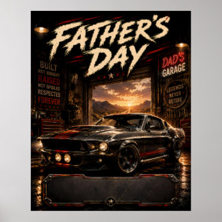 Persönliches Muskelauto-Vater-Tag-Poster-Geschenk Poster