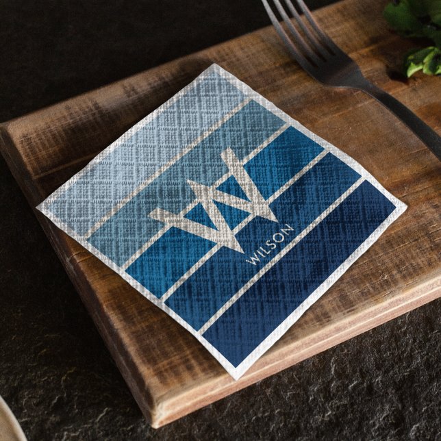 Persönliches Party aus blau gestrichenen Monogramm Serviette (Von Creator hochgeladen)