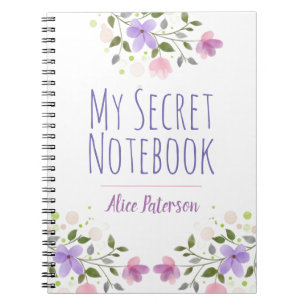 Persönliches privates Notizbuch mit Blumen Notizblock