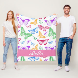 Persönliches Schmetterlingsmuster Fleecedecke
