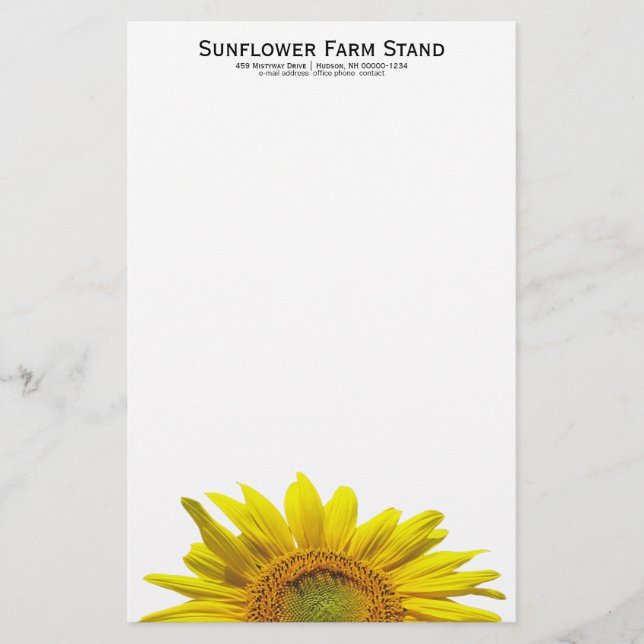 Persönliches Schreibpapier für Sonnenblumen Briefpapier (Vorderseite)