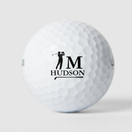 Persönliches schwarzes Zeichen - zur Identifizieru Golfball