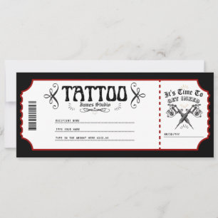 Persönliches Tattoo-Gutschein-Zertifikat-Ticket-Ge Einladung