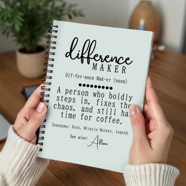 Persönliches Unterschied-Macher-Definitionsjournal Notizbuch (personalized journal gift for her or him, teacher, friends, and besties)