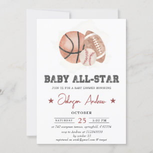 Persönliches Vintages SportBaby Showthema Einladung