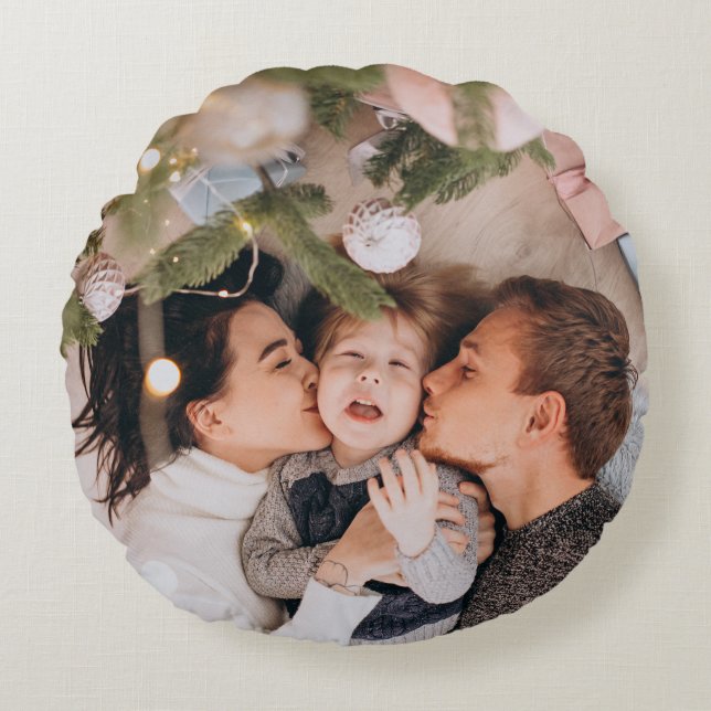 Persönliches Weihnachten Rundes Kissen (Vorderseite)
