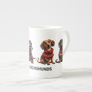 Persönliches Weihnachtsgeschenk für Dachshund-Freu Prozellantasse