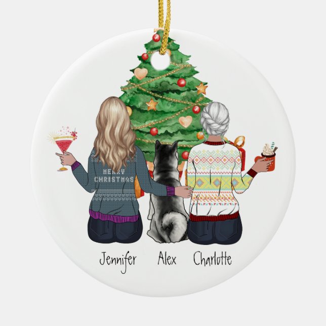 Persönliches Weihnachtsgeschenk für das Portrait " Keramik Ornament (Vorne)