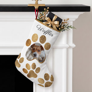 Persönliches Weihnachtsgeschenk mit Foto und golde Kleiner Weihnachtsstrumpf