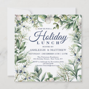 Persönliches Winterblumen-Weihnachtsluncheon Einladung