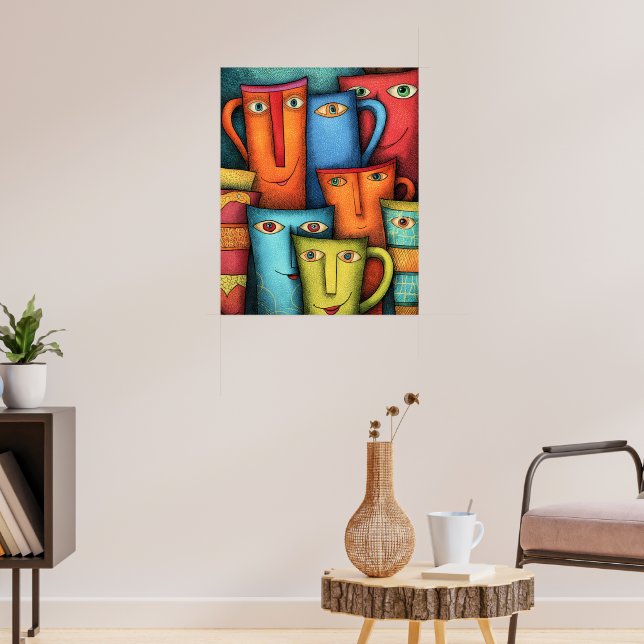 Persönlichkeit Plus Lachende Tassen Poster (Wohnzimmer 3)