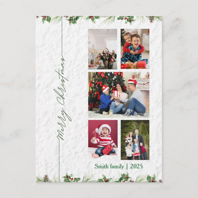 Personlized Merry Christmas Photo  Postkarte (Vorderseite)