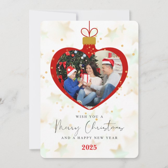 Personlized Photo Merry christmas & Happy New Year Karte (Vorderseite)