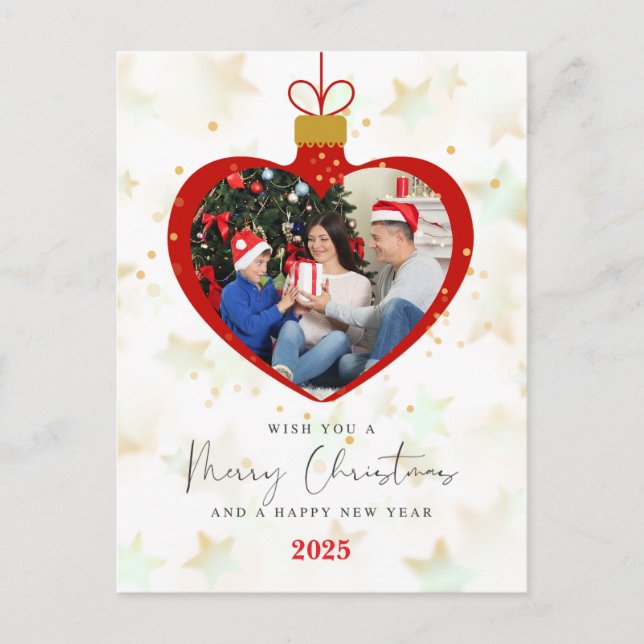 Personlized Photo Merry christmas & Happy New Year Postkarte (Vorderseite)