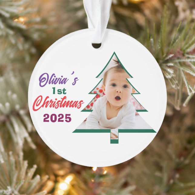 Personlized Photo Olivia's 1st Christmas Tree  (Arbre)