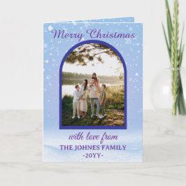 Personlized Purple Merry Christmas Photo  Feiertagskarte