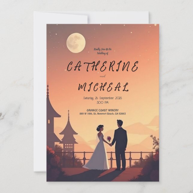 Personlized Studio Ghibli Wedding Einladung (Vorderseite)