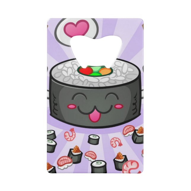 Personnage de dessin animé de sushi mangeant un (Devant)