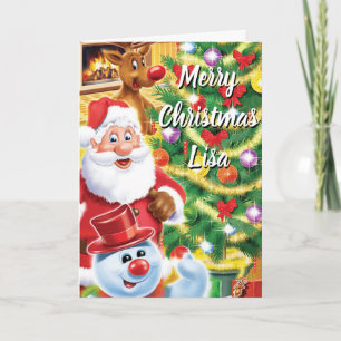 Personnage de la carte de Noël Père Noël et de ses